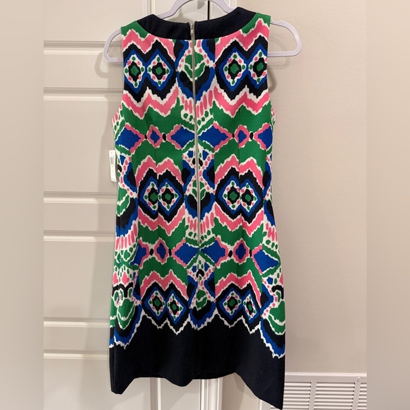 Gabby Skye Sleeveless 6os Geometric Ikat Dress Keyhole Neck Sz 8 Retro - Picture 2 of 5